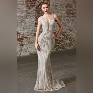 Cinderella Devine CD901 Glamorous Silver Gown